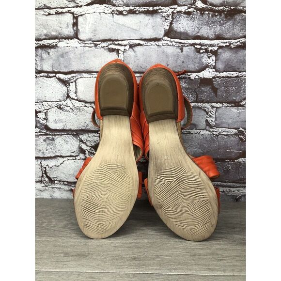 Miz Mooz Cassie Orange Leather Ankle Strap Heeled Sandals Women Sz 39EU/8.5M US - Picture 7 of 16